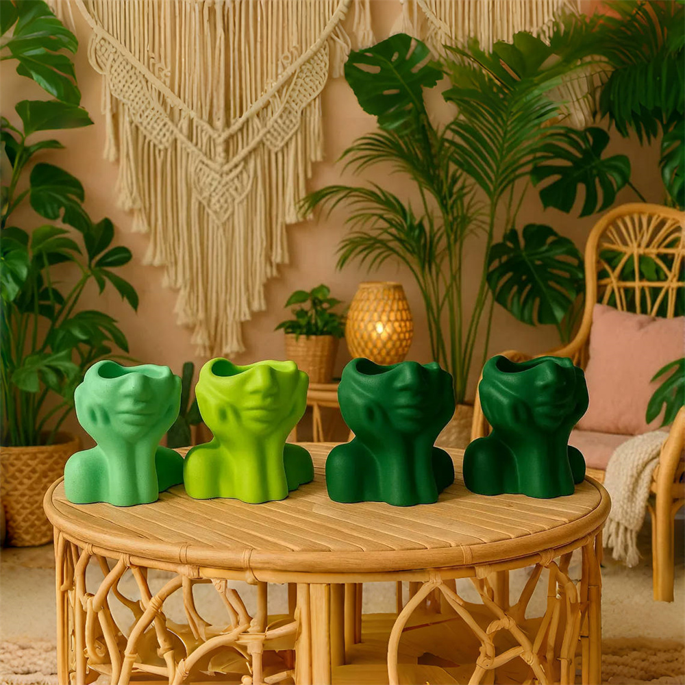 Абстрактное лицо кашпо горшок  – обзор и цена Succulent Set