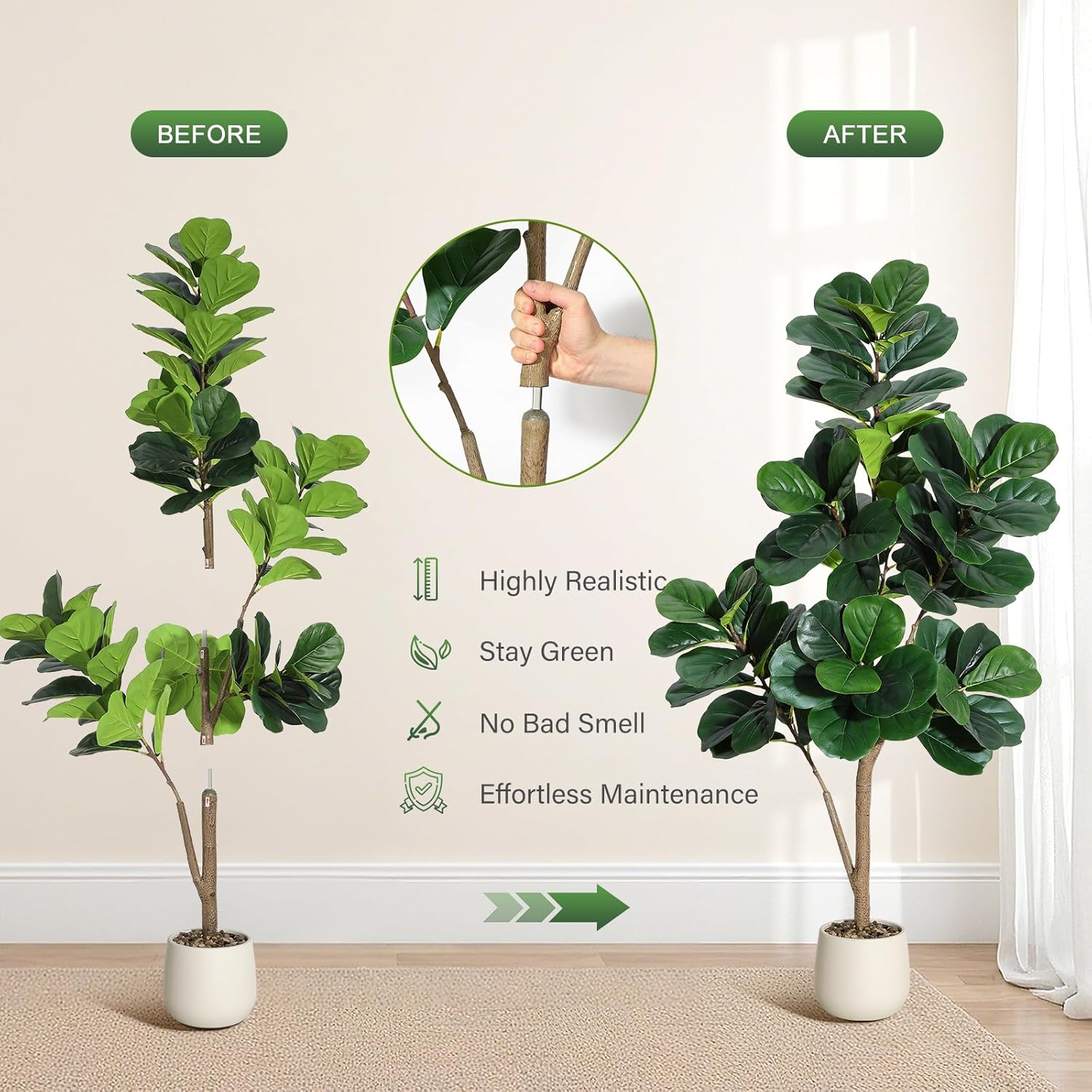 4-7 футов Fiddle Leaf Fig Tree – обзор и цена Fiddle Leaf Fig